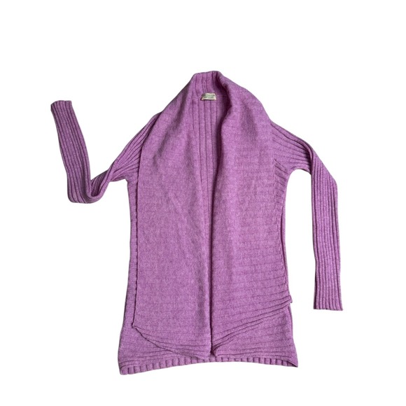 Women's Trillion 100% Italian Cashmere Ribbed Open Front Cardigan – Small - Picture 1 of 8